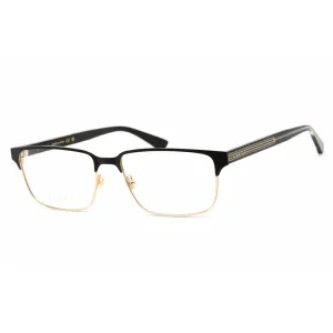 Gucci Men's Eyeglasses - Gold Black Metal Rectangular Full Rim Frame | GG0383O 004
