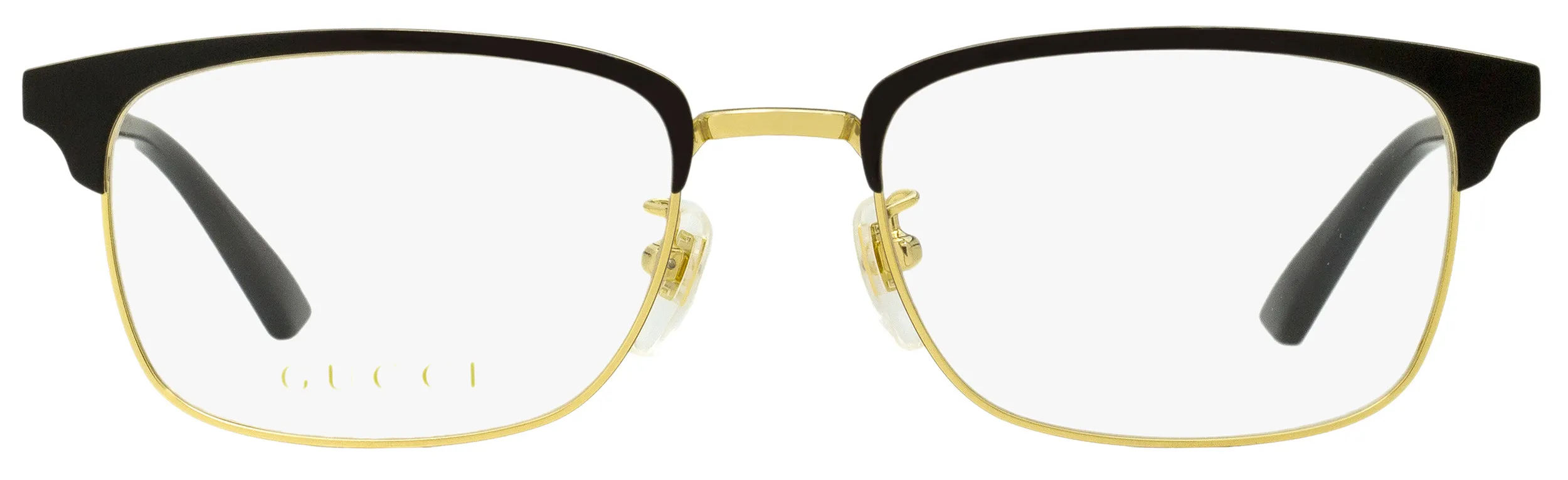 Gucci Men's Rectangular Eyeglasses GG0131O 001 Gold/Black 53mm