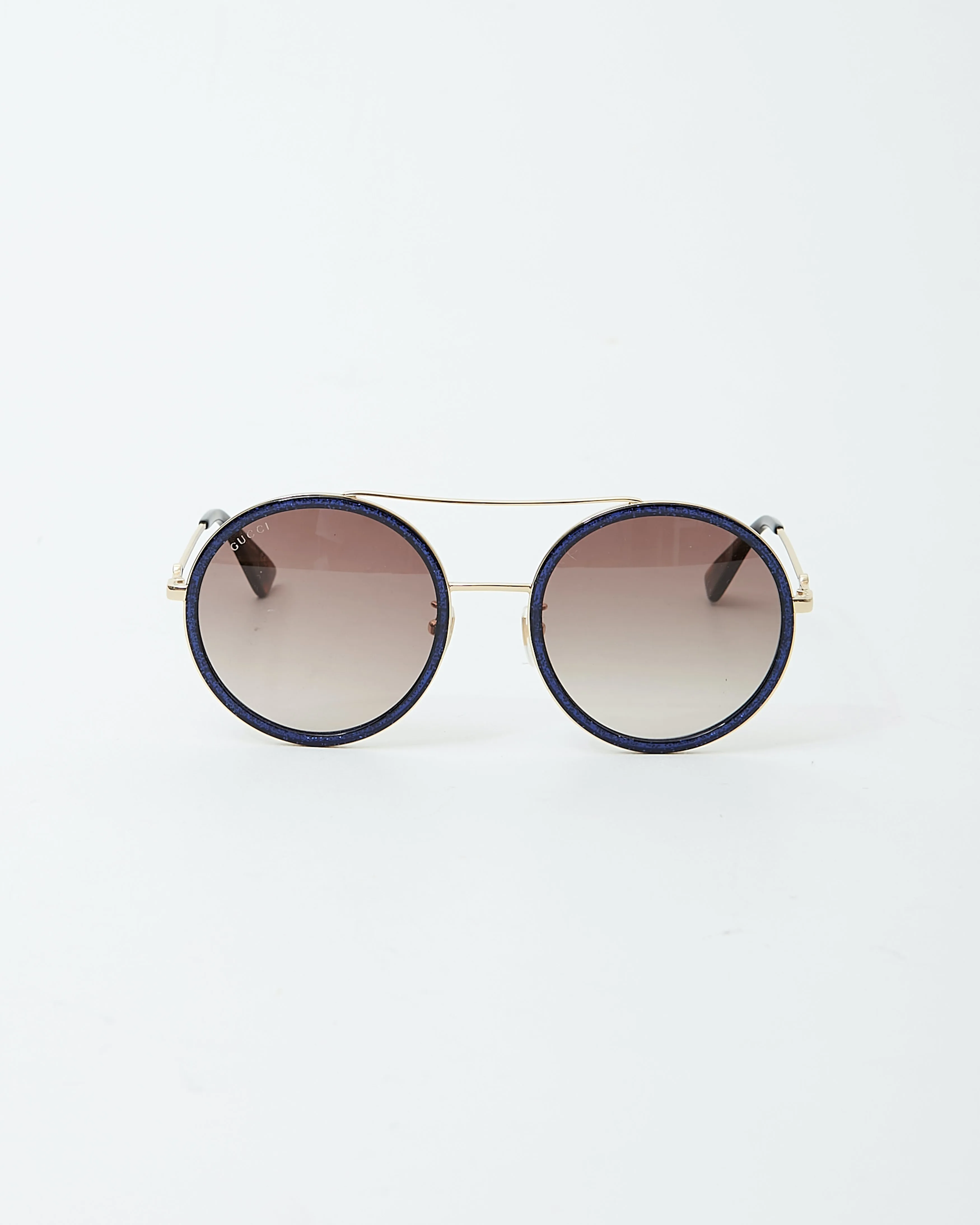 Gucci Navy Sprakle Round GG0061S Sunglasses