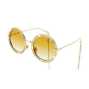 Gucci Round Chain Sunglasses Gold/Yellow