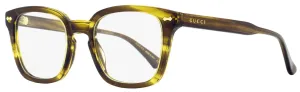 Gucci Unisex Rectangular Eyeglasses GG0184O 010 Brown Melange 50mm