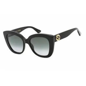Gucci Unisex Sunglasses - Black Cat Eye Plastic Frame Grey Gradient Lens | GG0327S 001