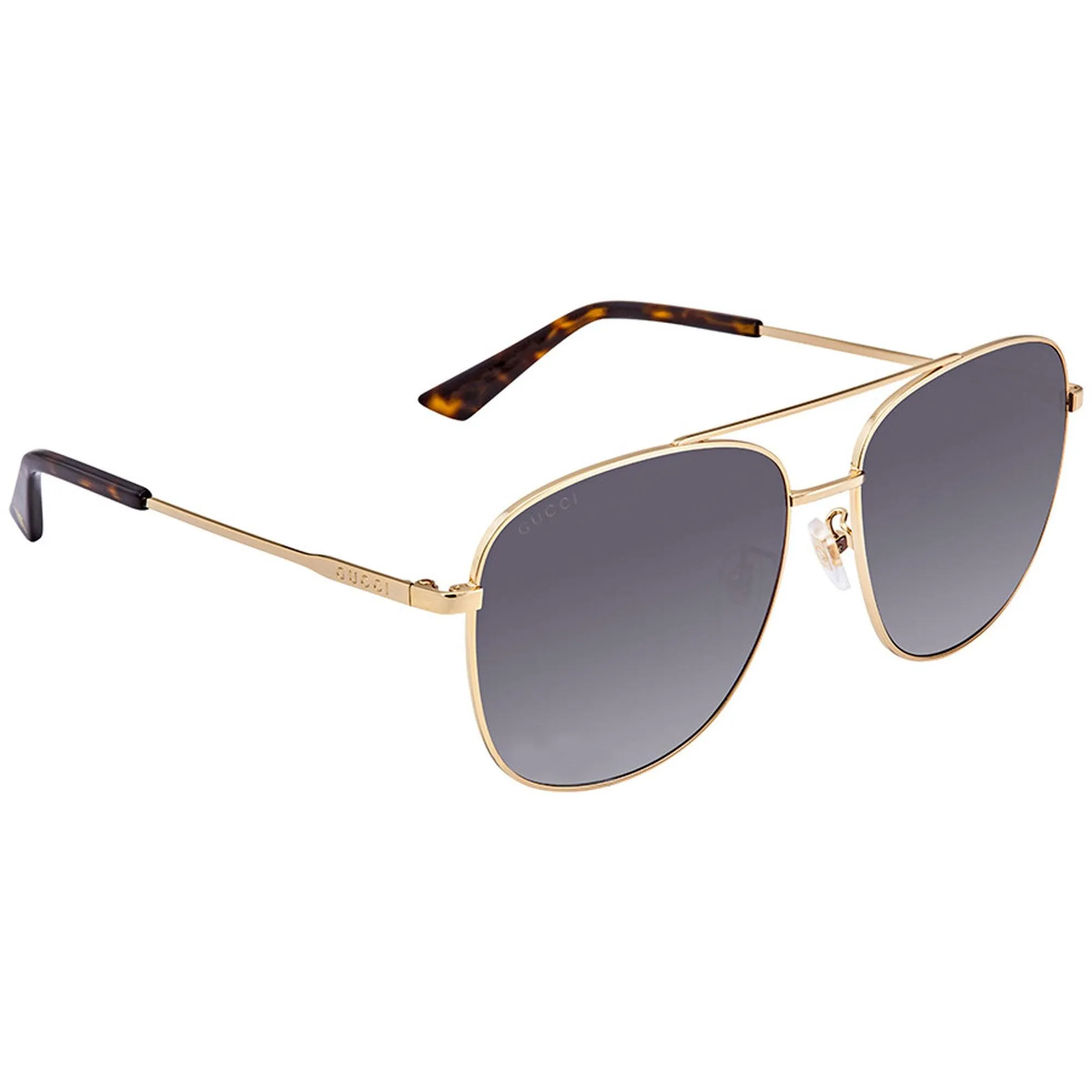 Gucci Unisex Sunglasses - Full Rim Gold Metal Frame Grey Lens | GG0410SK-30005976003