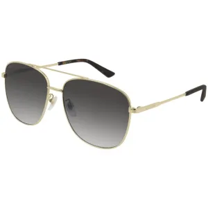 Gucci Unisex Sunglasses - Full Rim Gold Metal Frame Grey Lens | GG0410SK-30005976003
