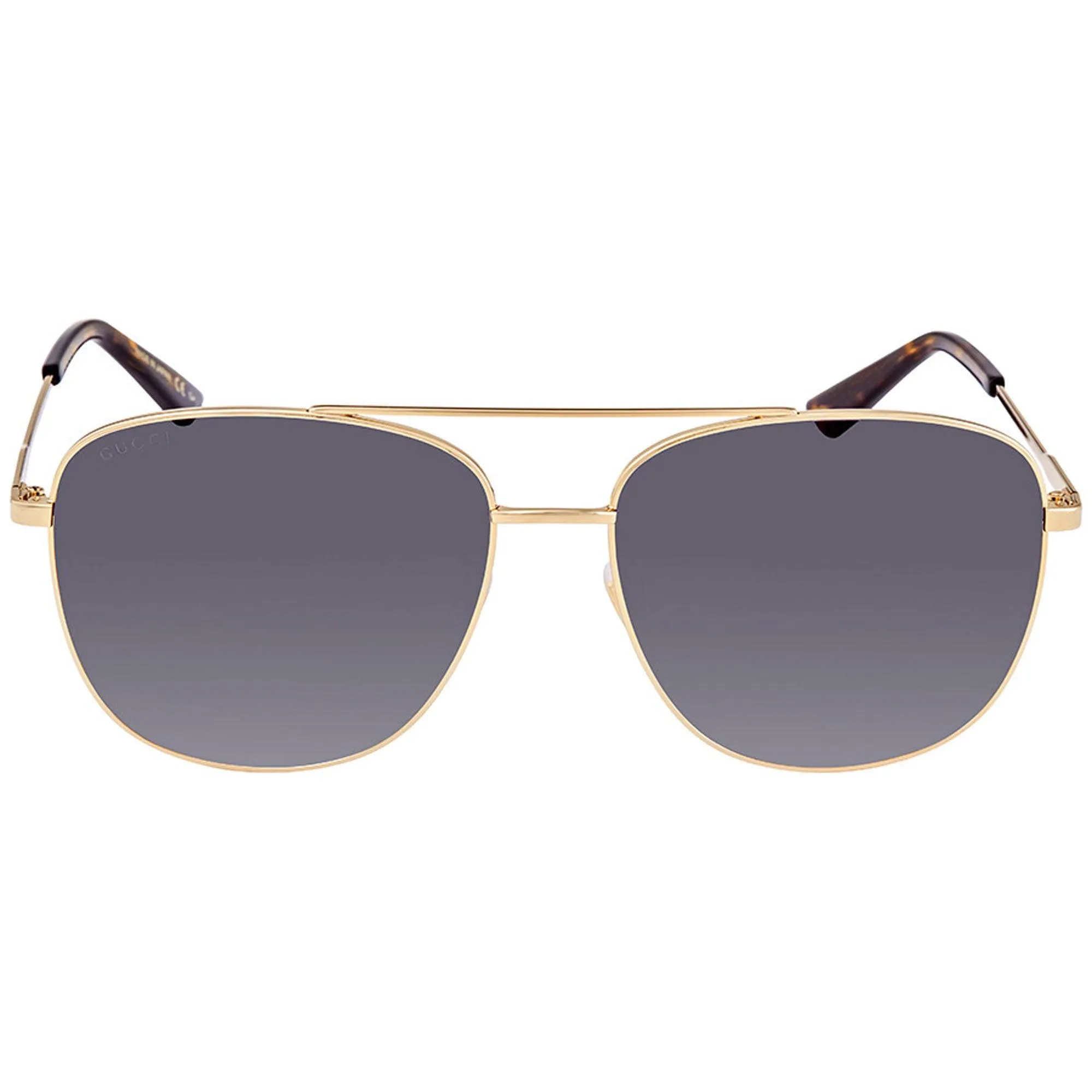 Gucci Unisex Sunglasses - Full Rim Gold Metal Frame Grey Lens | GG0410SK-30005976003