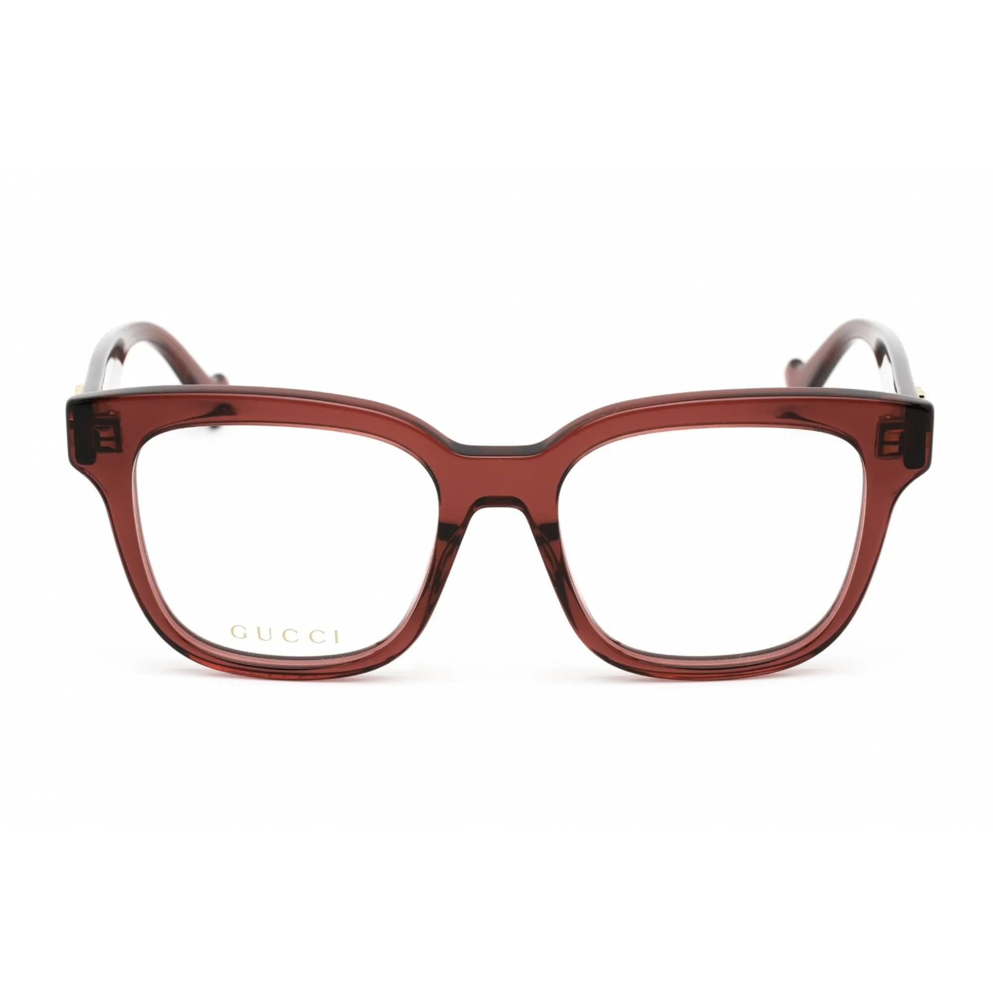 Gucci Women's Eyeglasses - Burgundy Plastic Square Frame Clear Lens | GG0958O 006