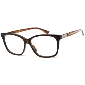 Gucci Women's Eyeglasses - Full Rim Havana Rectangular Plastic Frame | GG0532ON 002