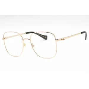 Gucci Women's Eyeglasses - Gold Metal Square Full Rim Frame Clear Lens | GG1144O 001