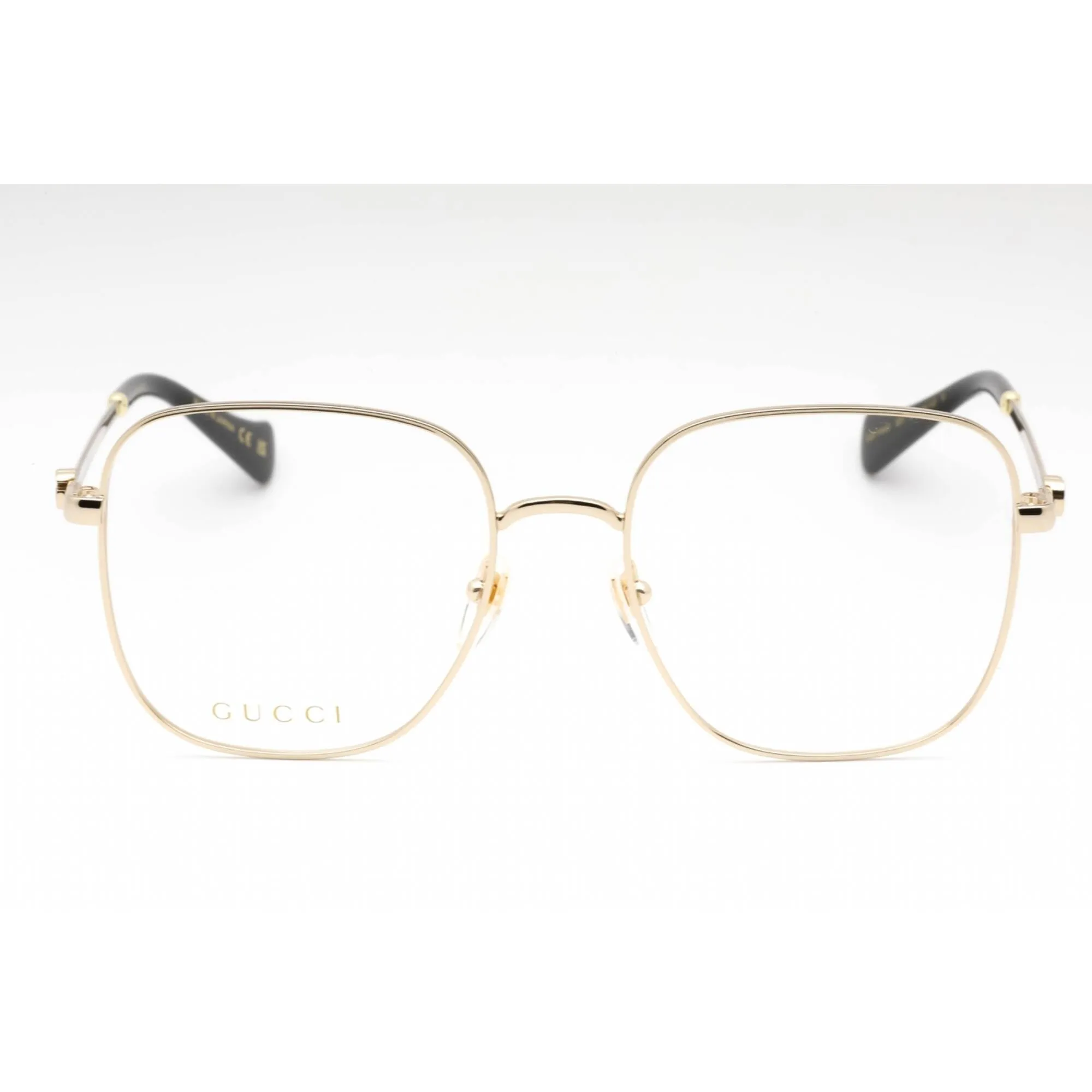 Gucci Women's Eyeglasses - Gold Metal Square Full Rim Frame Clear Lens | GG1144O 001