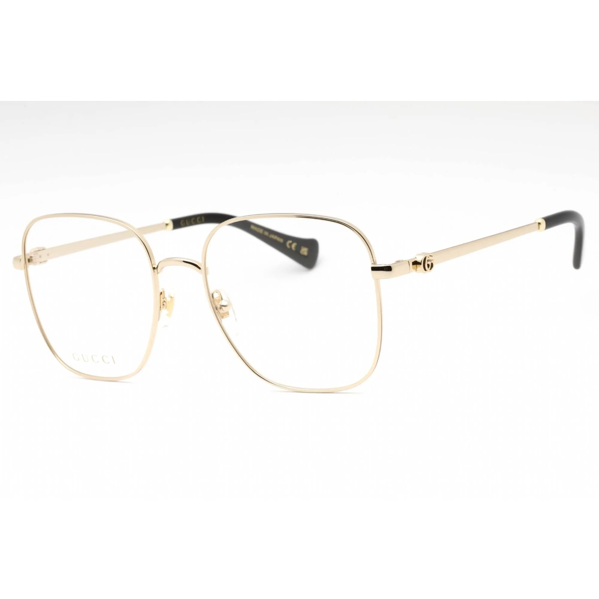 Gucci Women's Eyeglasses - Gold Metal Square Full Rim Frame Clear Lens | GG1144O 001