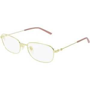 Gucci Women's Eyeglasses - Gold Rectangular Full-Rim Metal Frame | GUCCI GG0444O 1