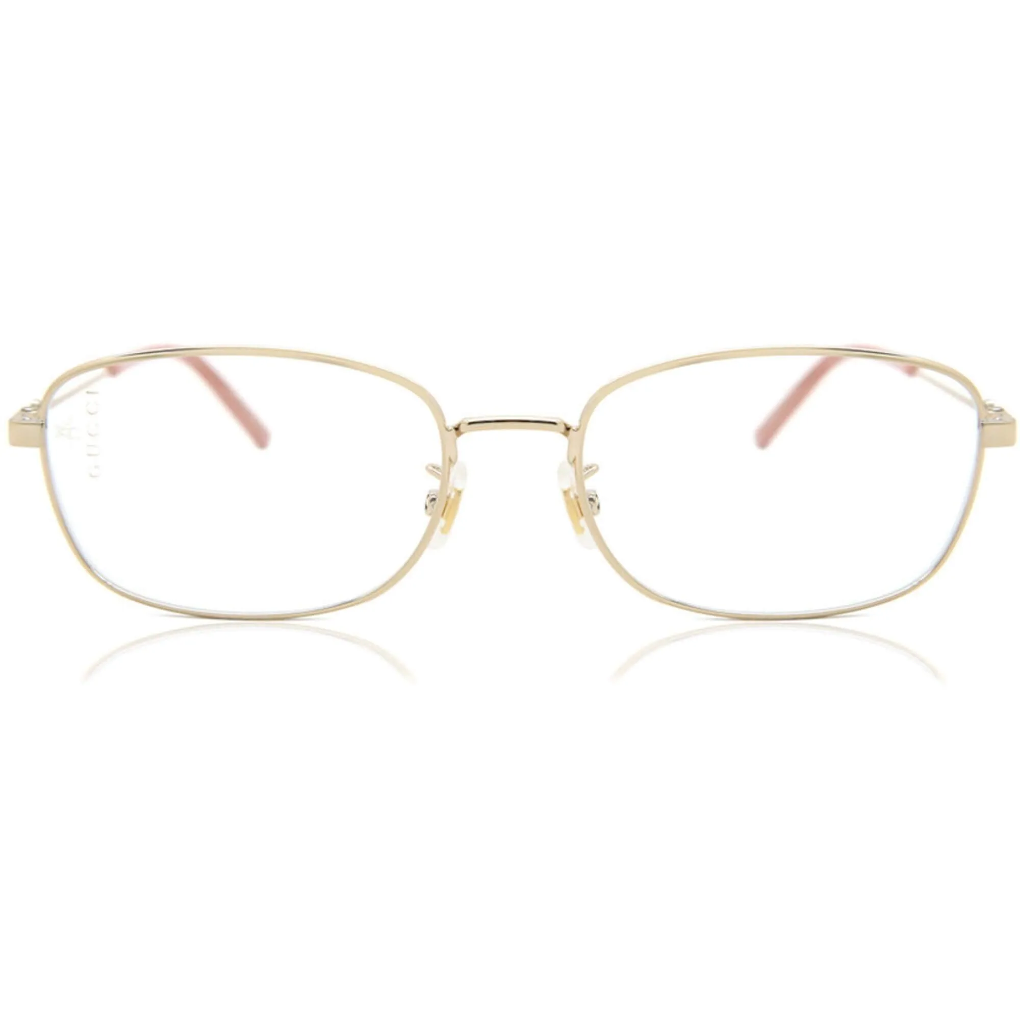 Gucci Women's Eyeglasses - Gold Rectangular Full-Rim Metal Frame | GUCCI GG0444O 1