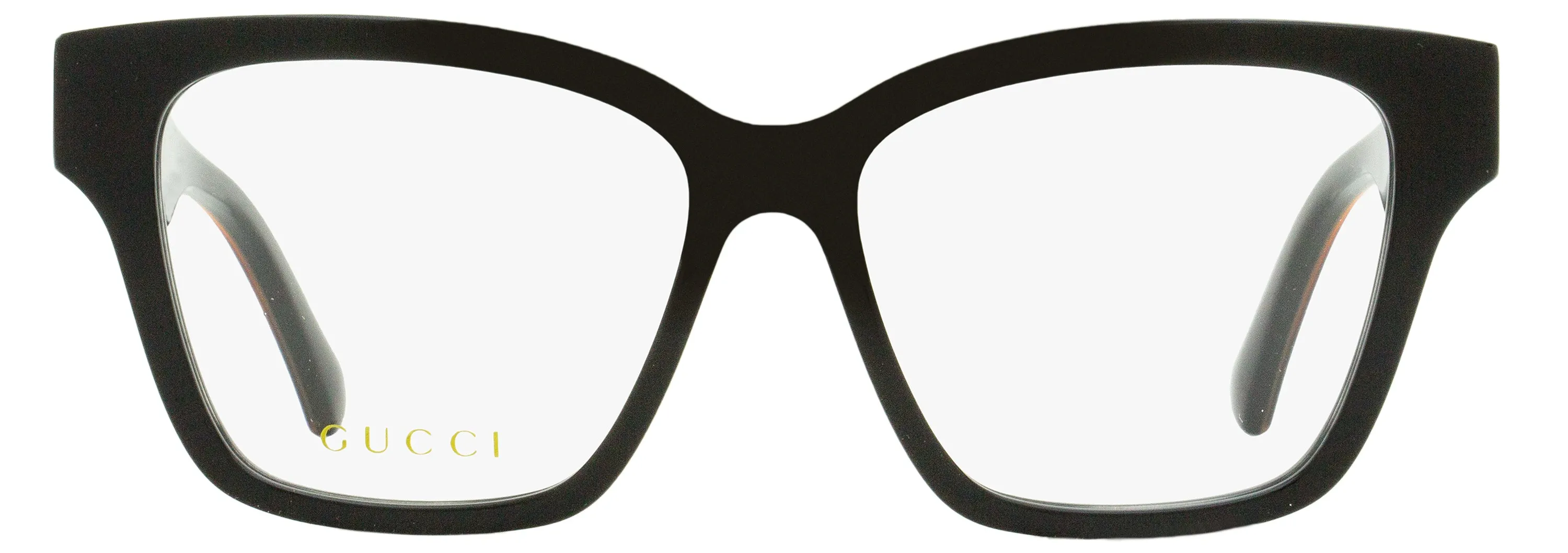 Gucci Women's Square Eyeglasses GG1302O 004 Black/Brown 55mm