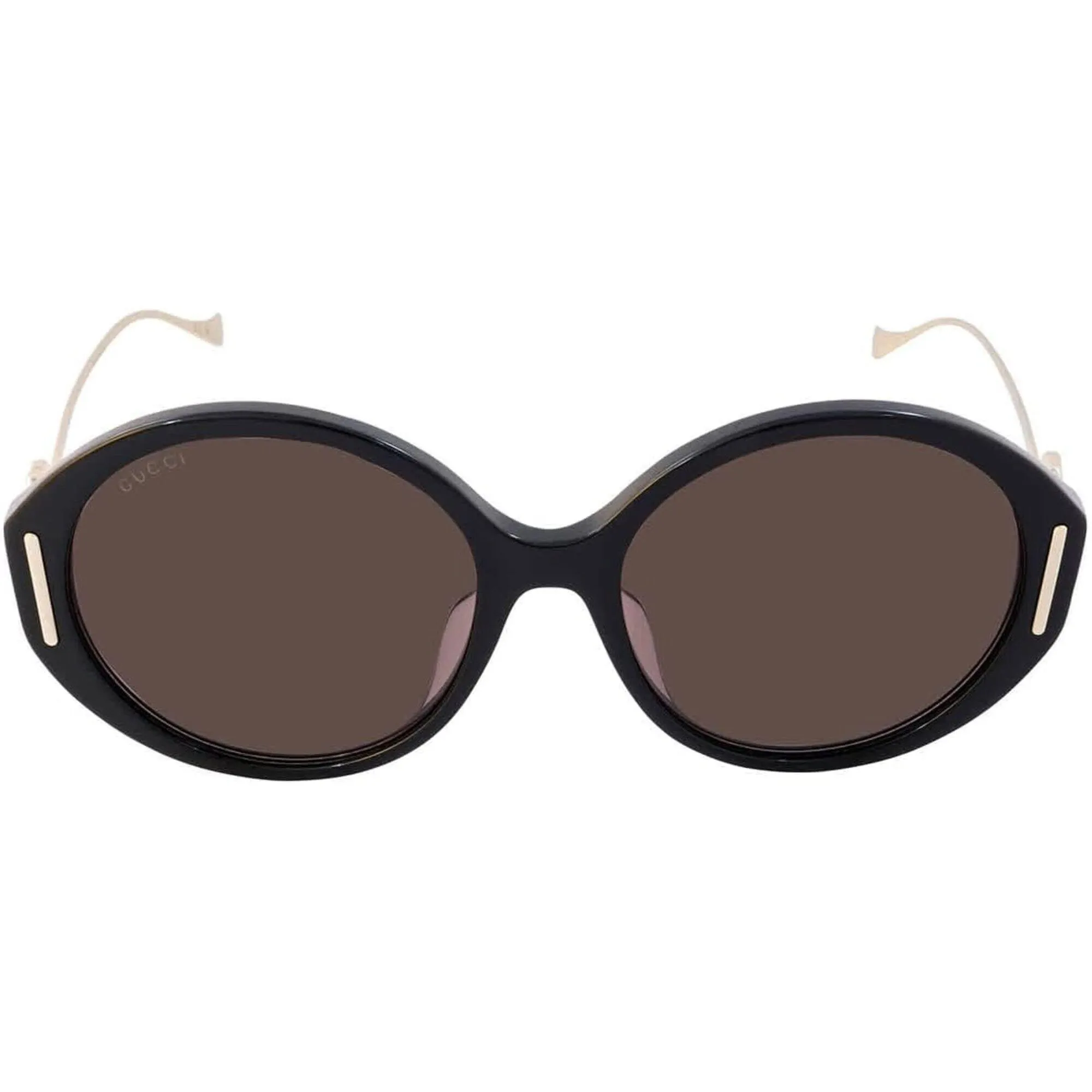Gucci Women's Sunglasses - Black Acetate/Metal Oval Frame Brown Lens | GG1202SK 001