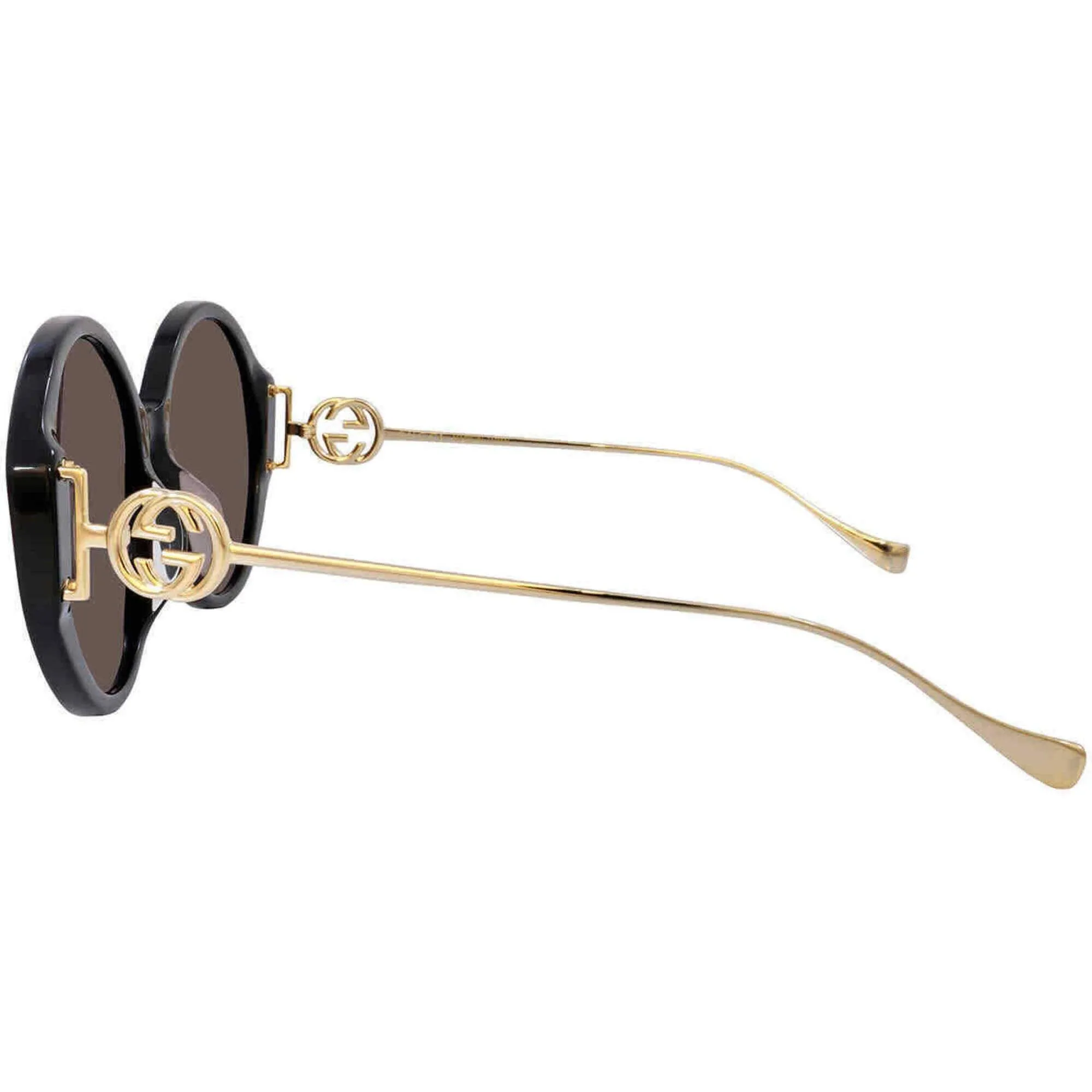 Gucci Women's Sunglasses - Black Acetate/Metal Oval Frame Brown Lens | GG1202SK 001