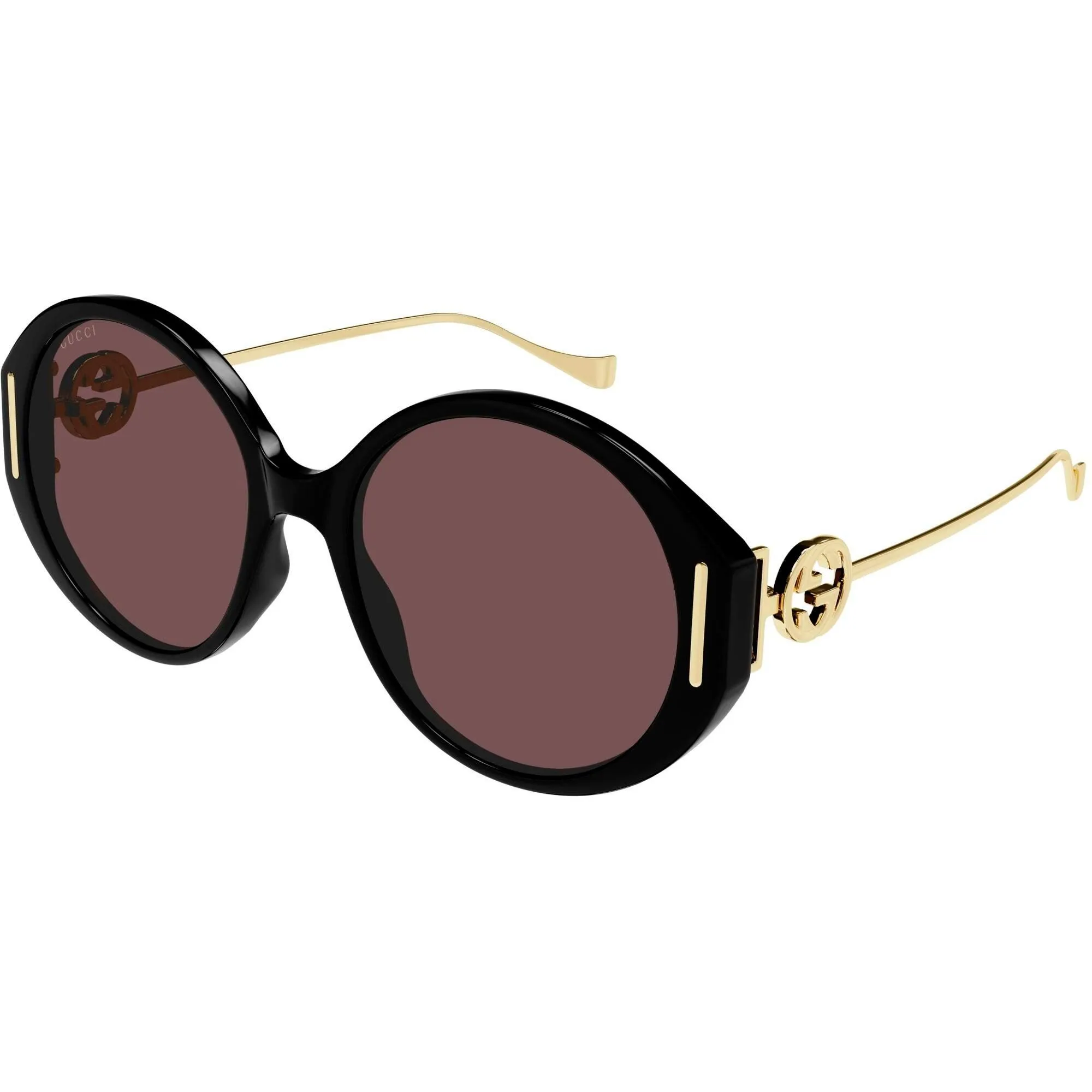 Gucci Women's Sunglasses - Black Acetate/Metal Oval Frame Brown Lens | GG1202SK 001