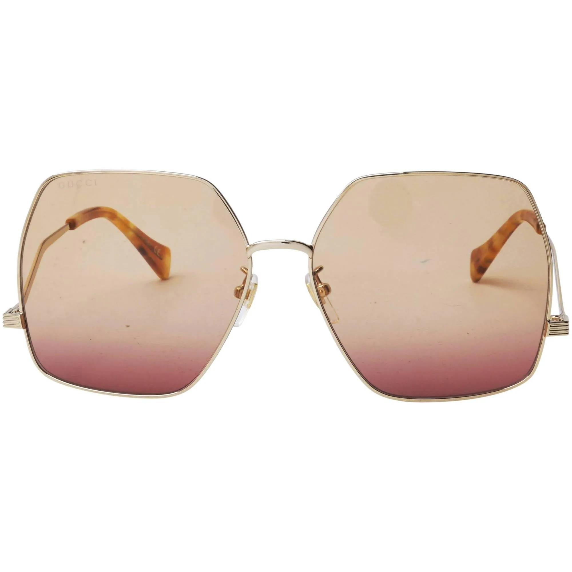 Gucci Women's Sunglasses - Shiny Gold Metal Frame Plastic Lens | GG1005S-30011756003