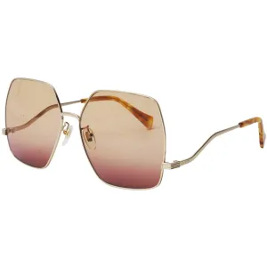 Gucci Women's Sunglasses - Shiny Gold Metal Frame Plastic Lens | GG1005S-30011756003