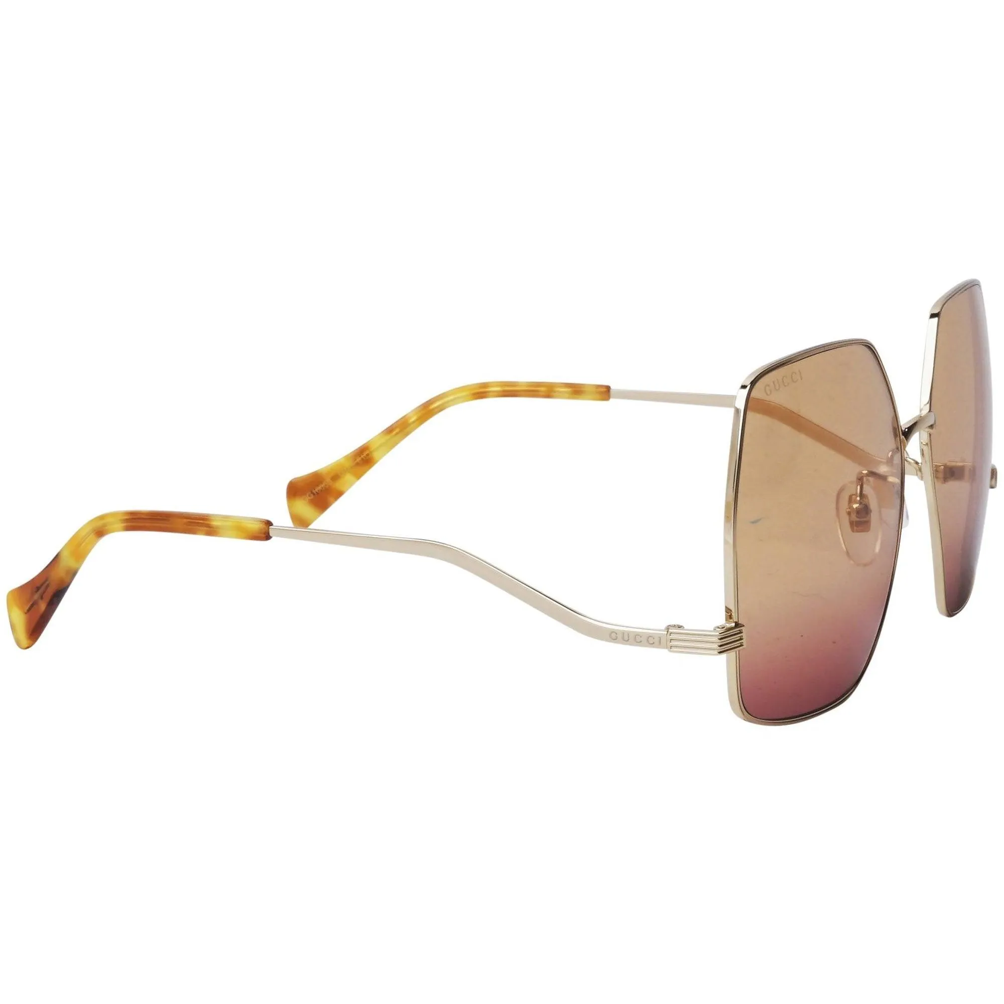 Gucci Women's Sunglasses - Shiny Gold Metal Frame Plastic Lens | GG1005S-30011756003