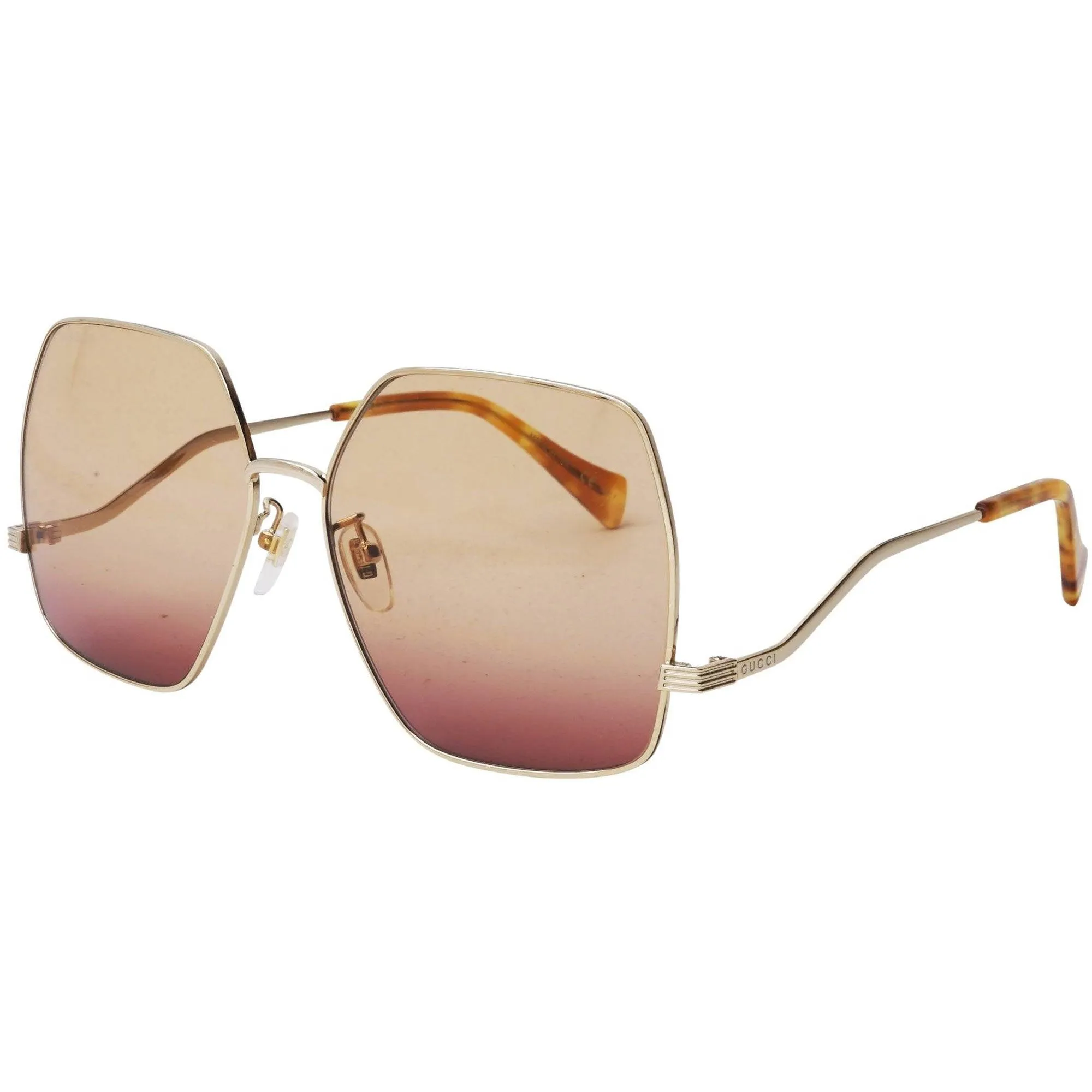 Gucci Women's Sunglasses - Shiny Gold Metal Frame Plastic Lens | GG1005S-30011756003