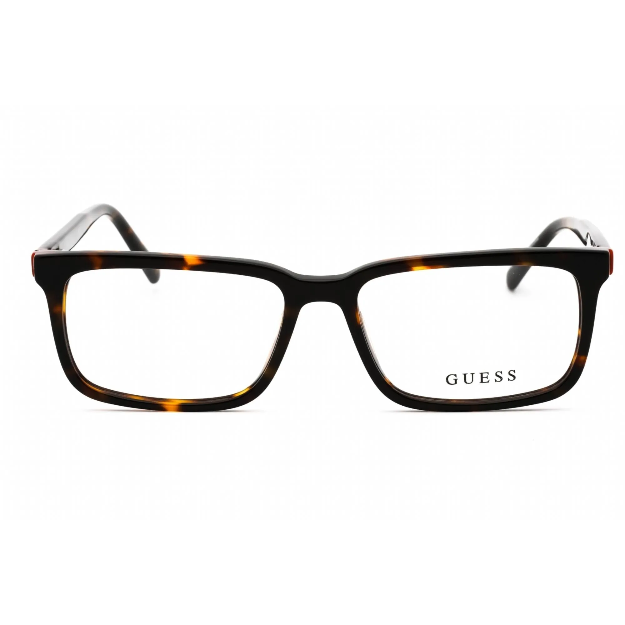 Guess Men's Eyeglasses - Dark Havana Rectangular Plastic Full Rim Frame | GU50068 052