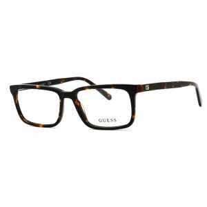 Guess Men's Eyeglasses - Dark Havana Rectangular Plastic Full Rim Frame | GU50068 052