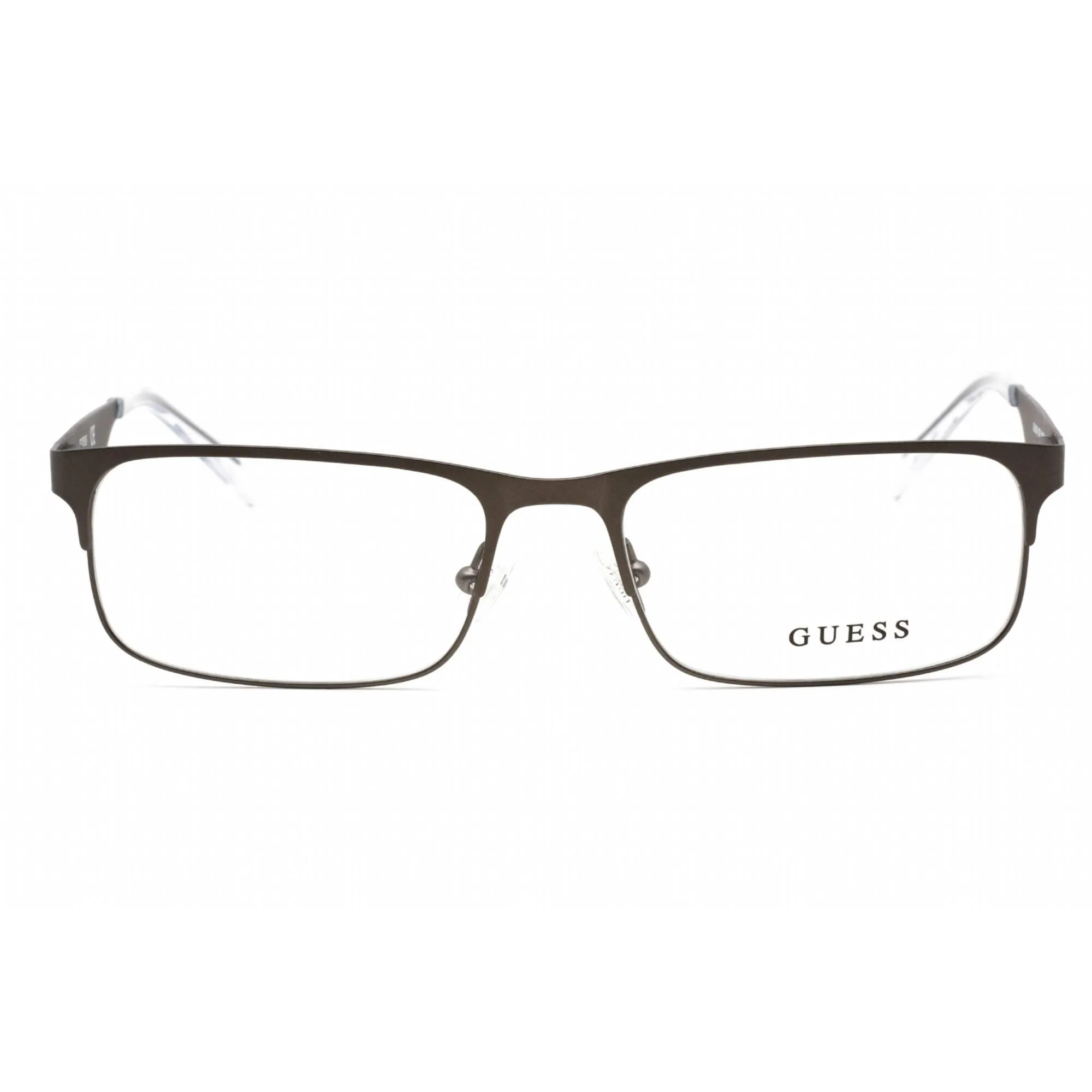 Guess Men's Eyeglasses - Full Rim Matte Gunmetal Metal Rectangular Frame | GU1904 009