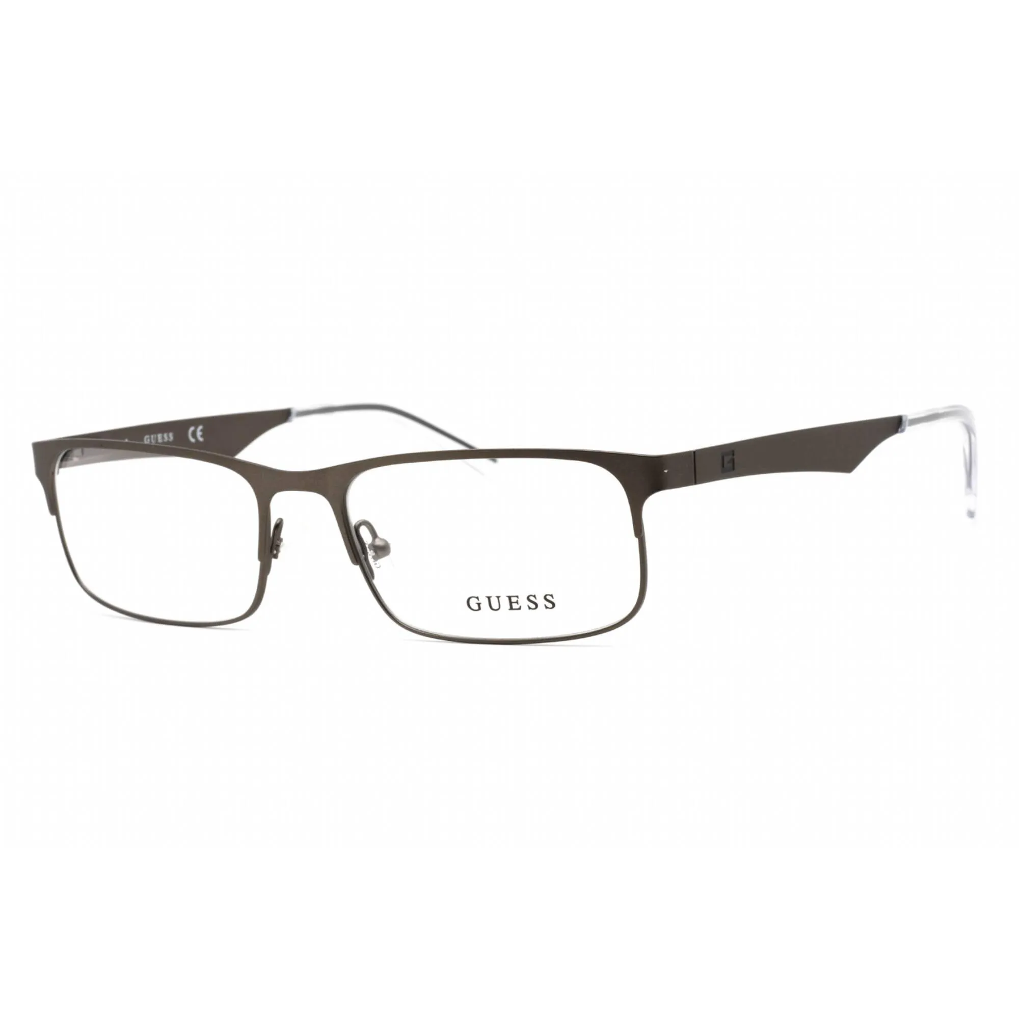 Guess Men's Eyeglasses - Full Rim Matte Gunmetal Metal Rectangular Frame | GU1904 009