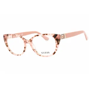 Guess Women's Eyeglasses - Clear Demo Lens Pink Tortoise Cat Eye Frame | GU2908 074