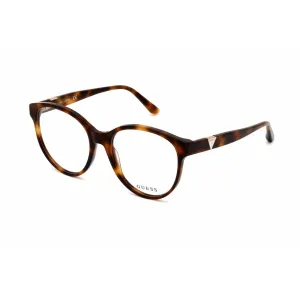 Guess Women's Eyeglasses - Full Rim Blonde Havana Plastic Round Frame | GU2847 053