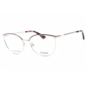 Guess Women's Eyeglasses - Full Rim Cat Eye Bordeaux/Silver Metal Frame | GU2879 071