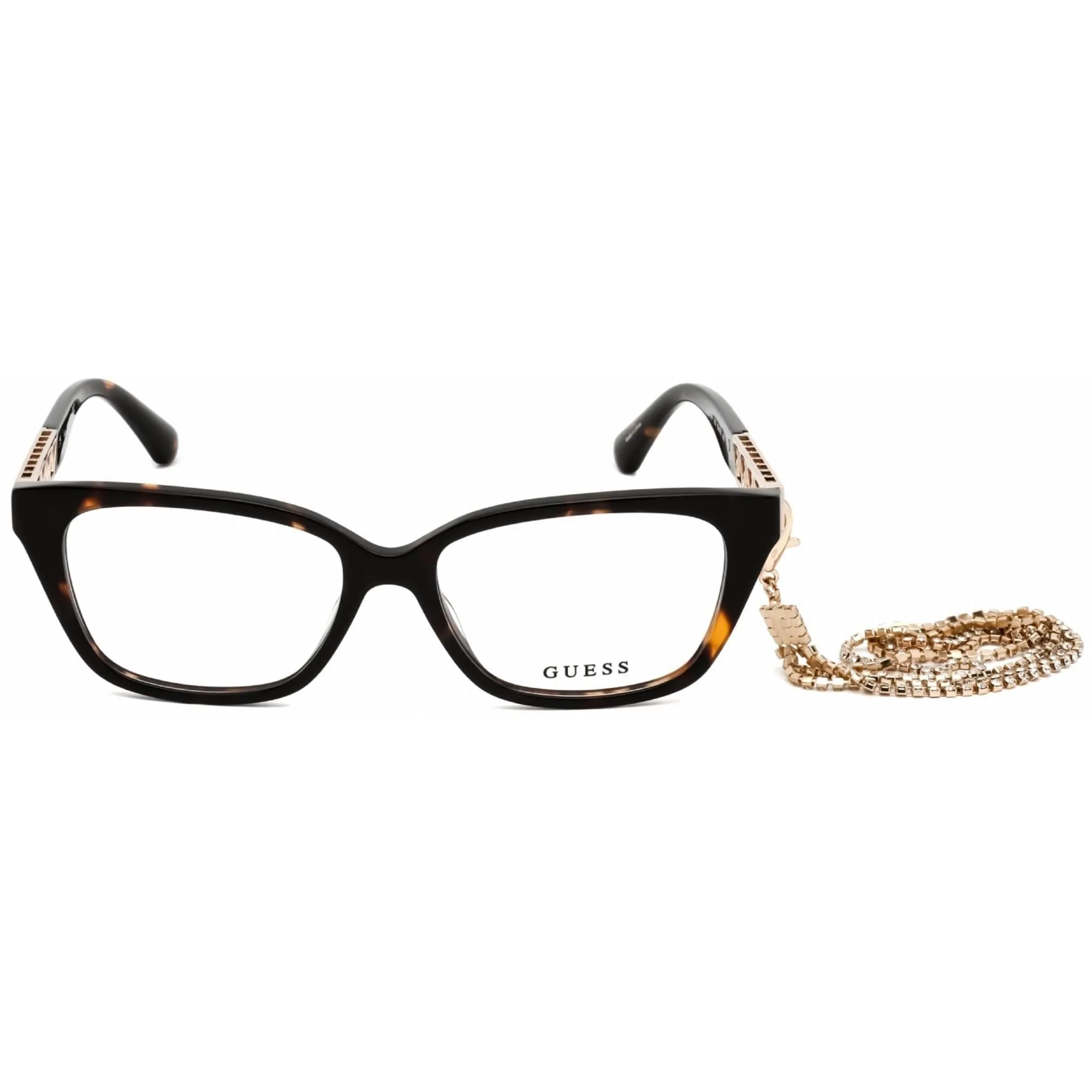 Guess Women's Eyeglasses - Full Rim Cat Eye Dark Havana Plastic Frame | GU2784 052