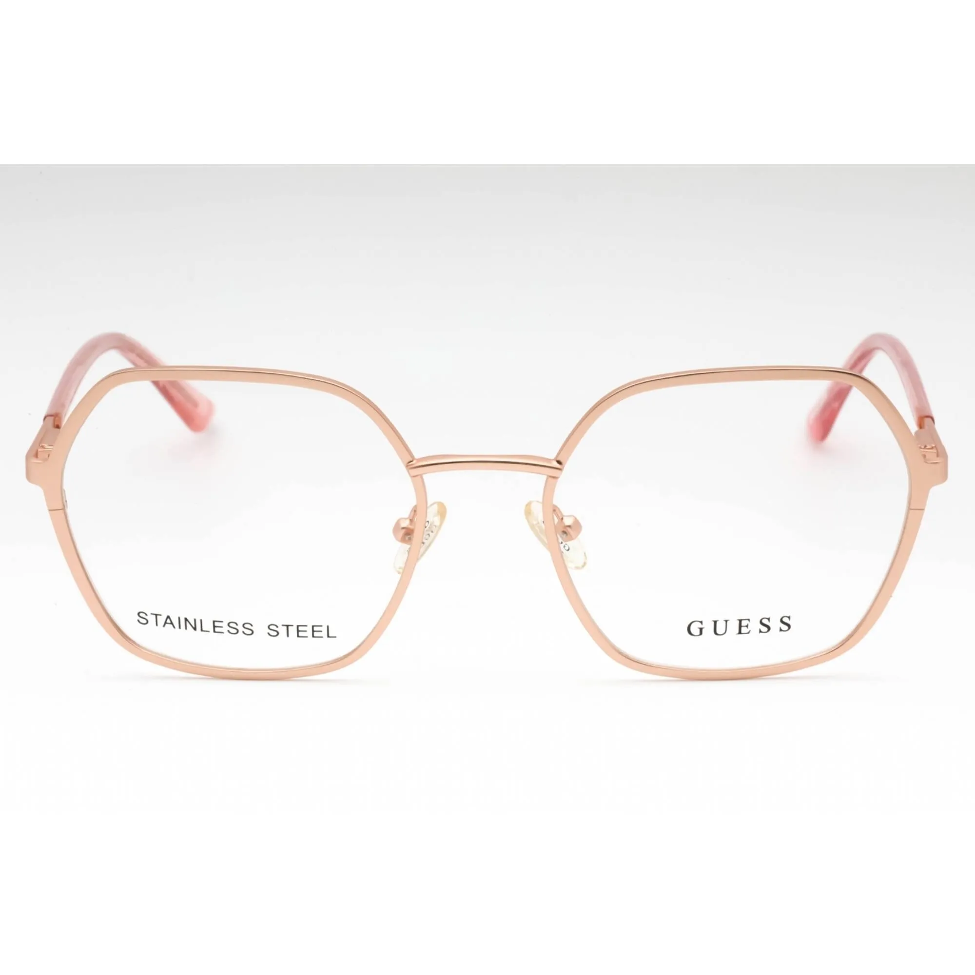 Guess Women's Eyeglasses - Matte Rose Gold Metal Geometric Full Rim Frame | GU2912 029