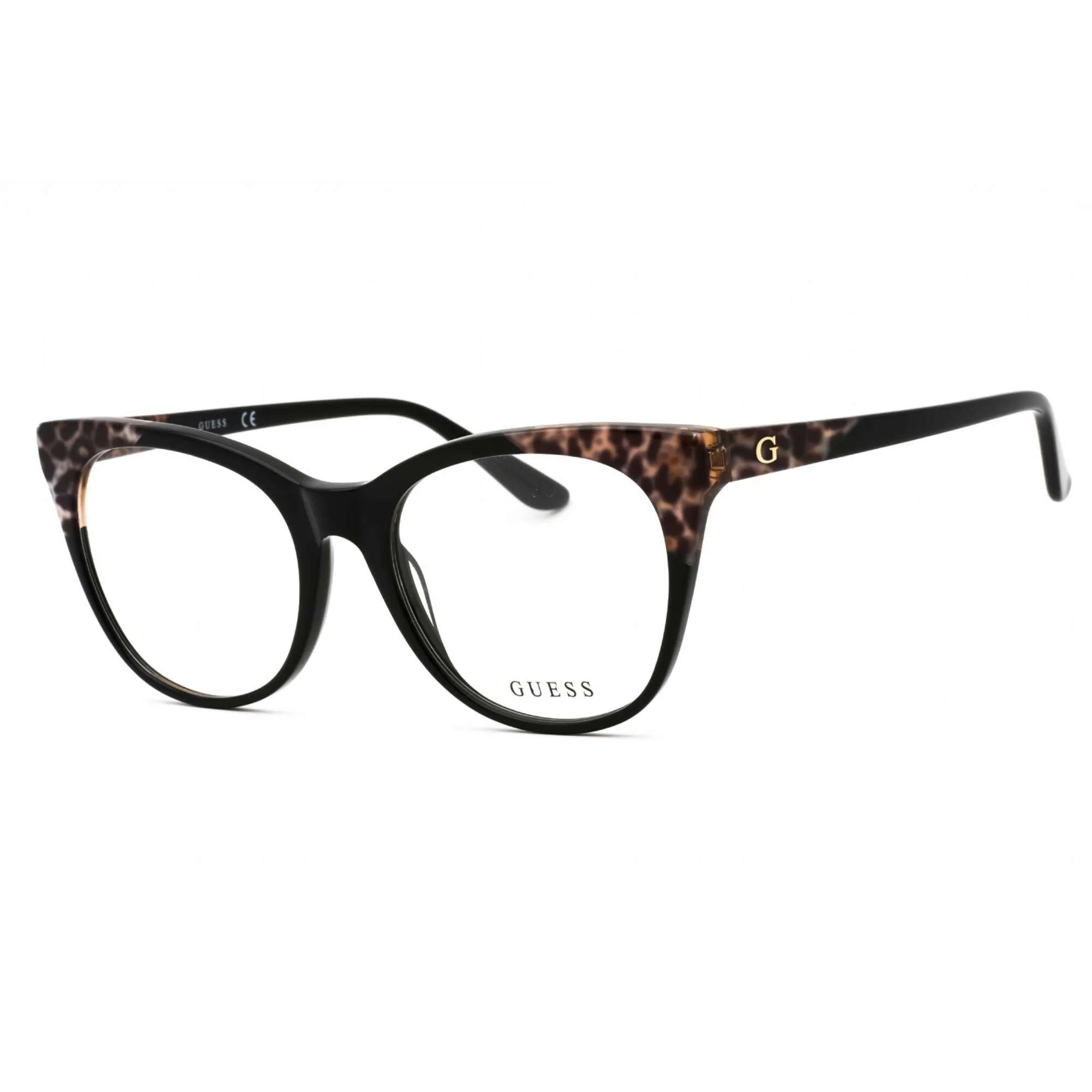 Guess Women's Eyeglasses - Shiny Black Plastic Cat Eye Full Rim Frame | GU2819 001