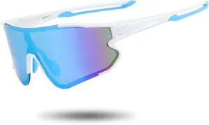 HAAYOT Cycling Glasses, Polarized Sports Sunglasses for Men Women Baseball Running 5 Lenses White 10