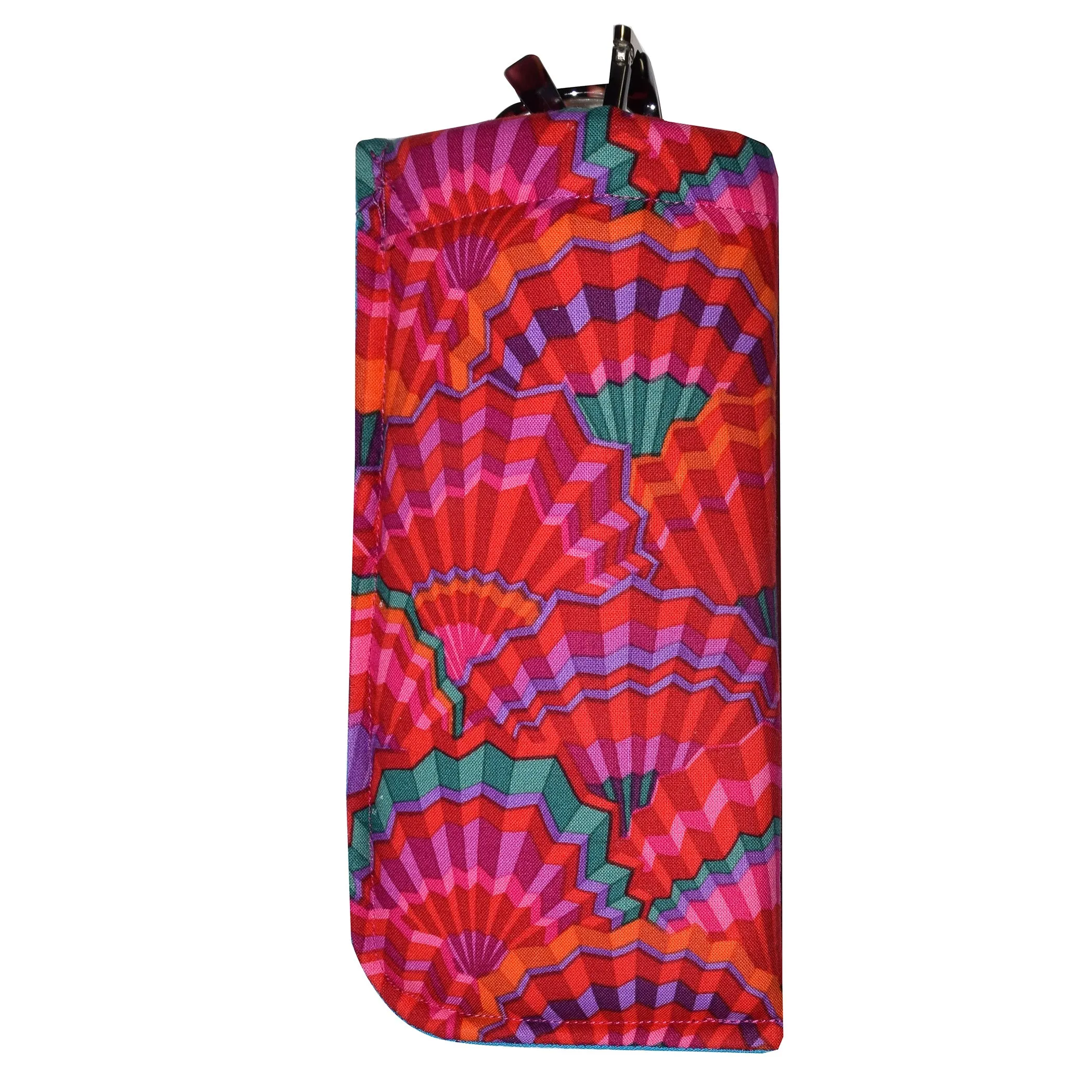 Handcrafted Colorful Fans Eyeglass Padded Lined Case