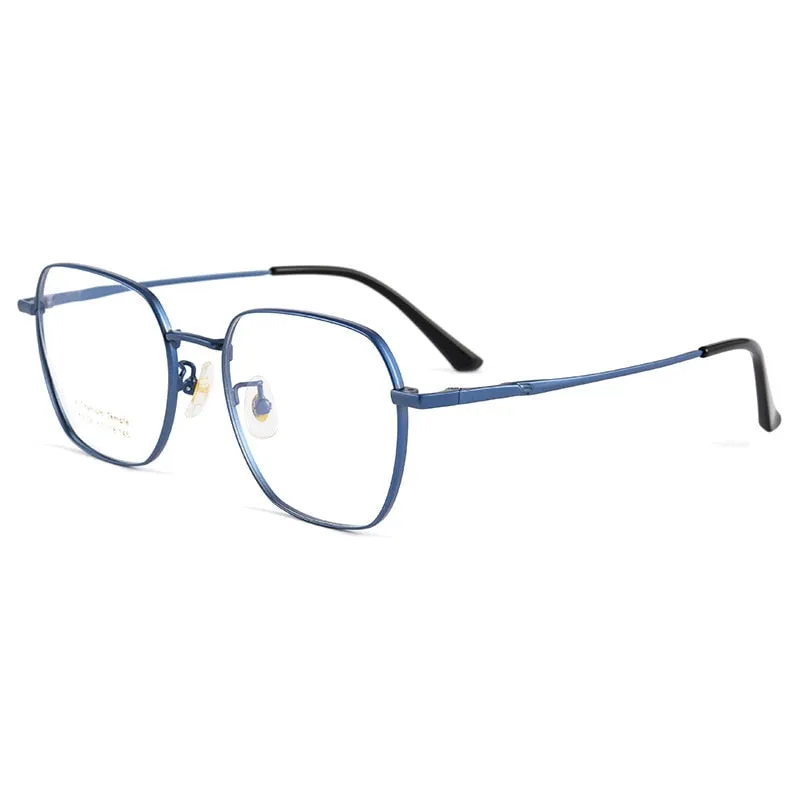 Handoer Men's Full Rim Irregular Square Titanium Eyeglasses K5058bsf