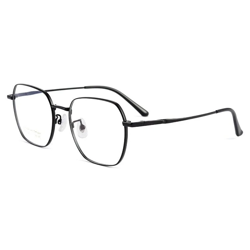 Handoer Men's Full Rim Irregular Square Titanium Eyeglasses K5058bsf