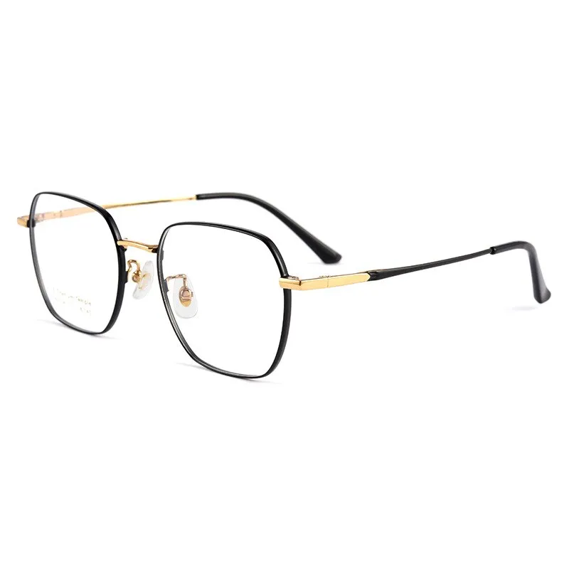 Handoer Men's Full Rim Irregular Square Titanium Eyeglasses K5058bsf