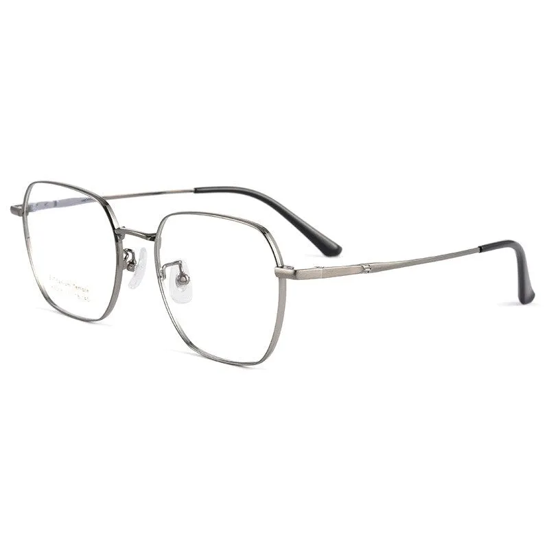 Handoer Men's Full Rim Irregular Square Titanium Eyeglasses K5058bsf