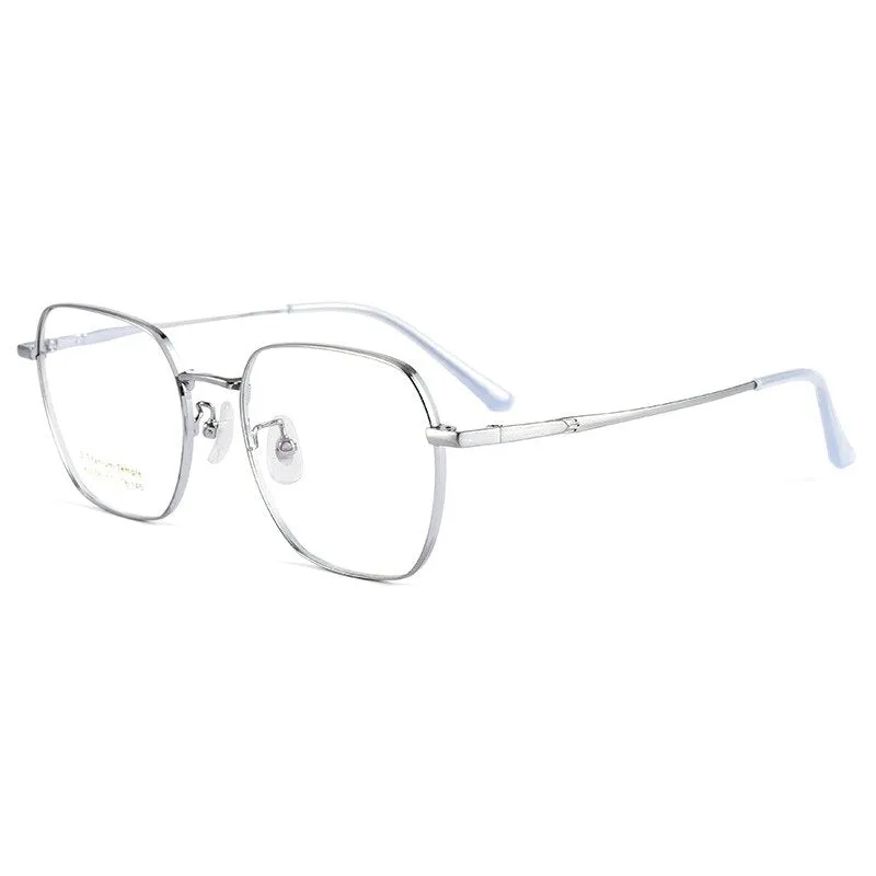 Handoer Men's Full Rim Irregular Square Titanium Eyeglasses K5058bsf