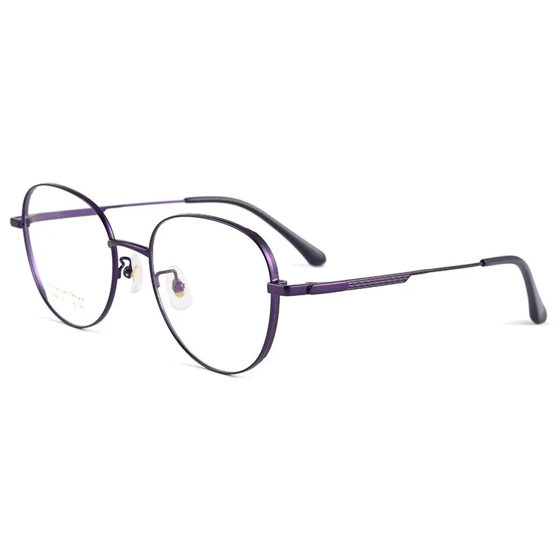 Handoer Men's Full Rim Round Square Titanium Eyeglasses K5066bsf
