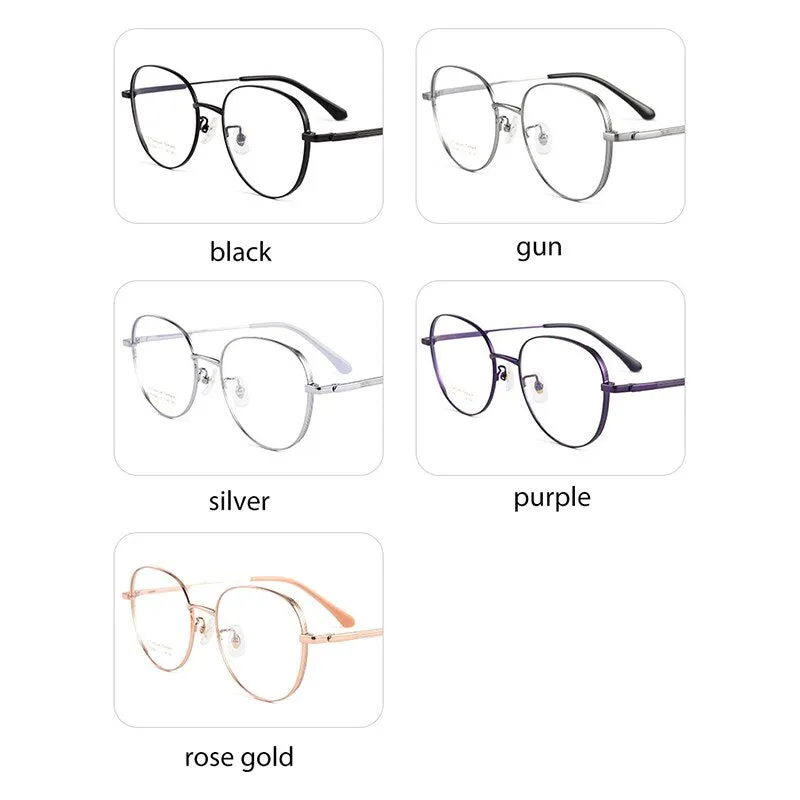 Handoer Men's Full Rim Round Square Titanium Eyeglasses K5066bsf