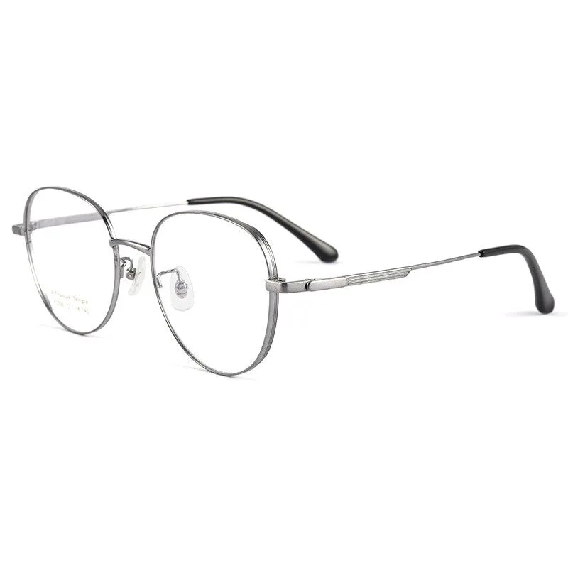 Handoer Men's Full Rim Round Square Titanium Eyeglasses K5066bsf