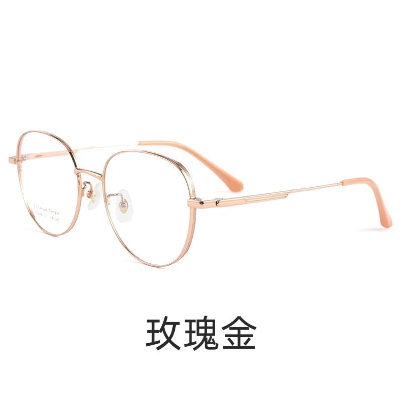 Handoer Men's Full Rim Round Square Titanium Eyeglasses K5066bsf