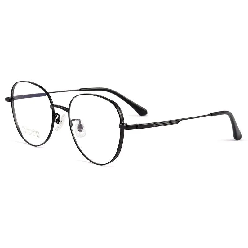 Handoer Men's Full Rim Round Square Titanium Eyeglasses K5066bsf