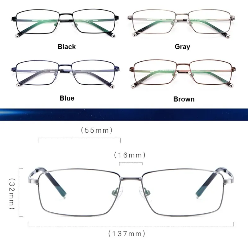 Handoer Men's Full Rim Square Alloy Eyeglasses F3099