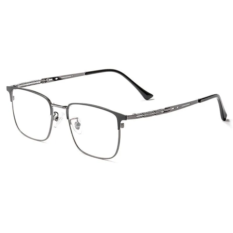 Handoer Men's Full Rim Square Titanium Alloy Eyeglasses 3827j