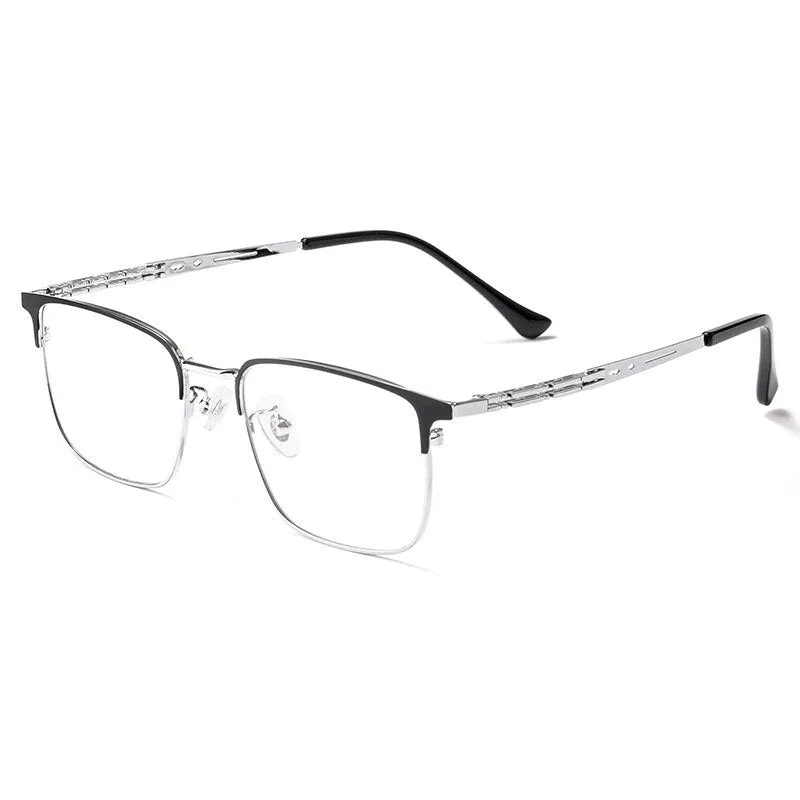 Handoer Men's Full Rim Square Titanium Alloy Eyeglasses 3827j