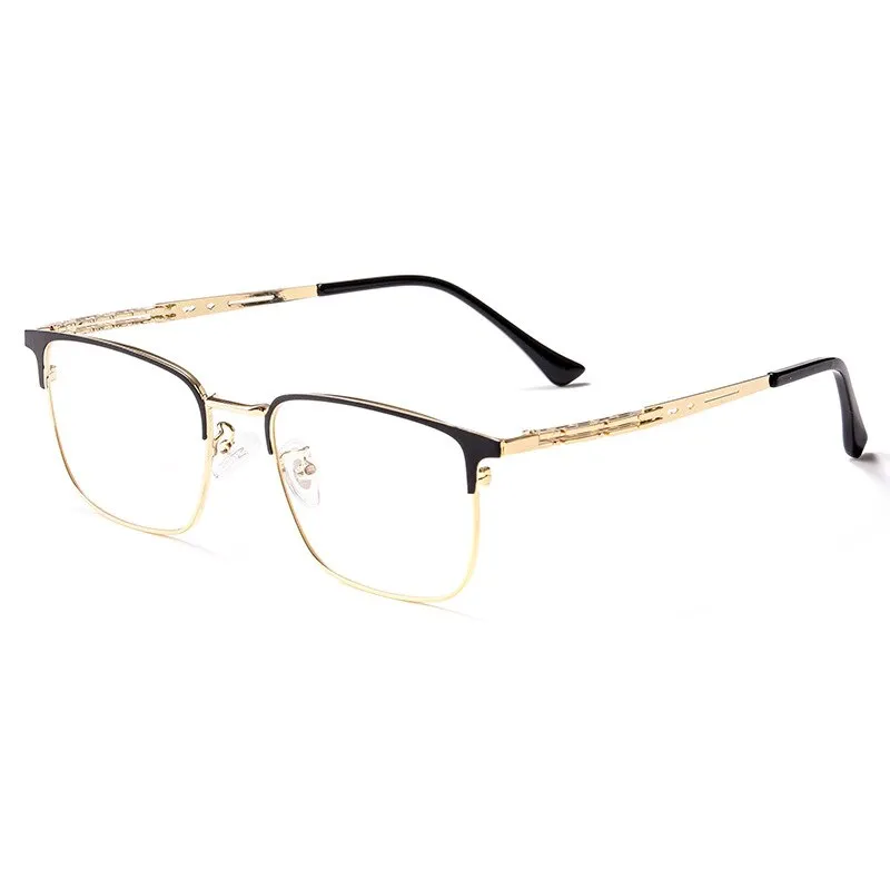 Handoer Men's Full Rim Square Titanium Alloy Eyeglasses 3827j